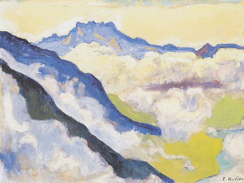 Ferdinand Hodler ie Dents du Midi von Caux aus